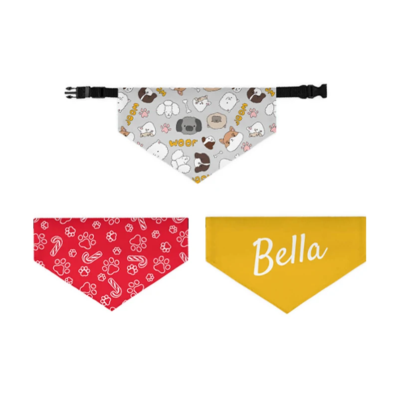 Plaid Painting Bibs Dog Scarf Bandana Washable Adjustable Kerchief Customizable Triangle Dog Bandana