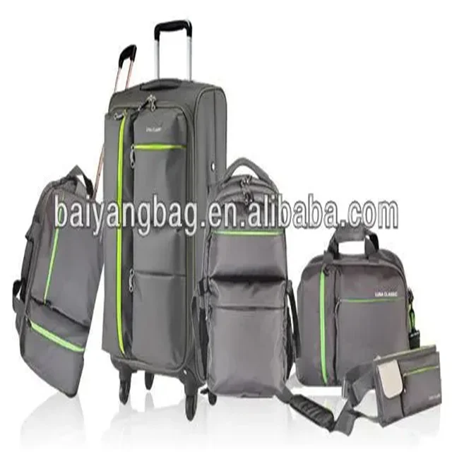 600D polyester 4pcs luggage bag sets