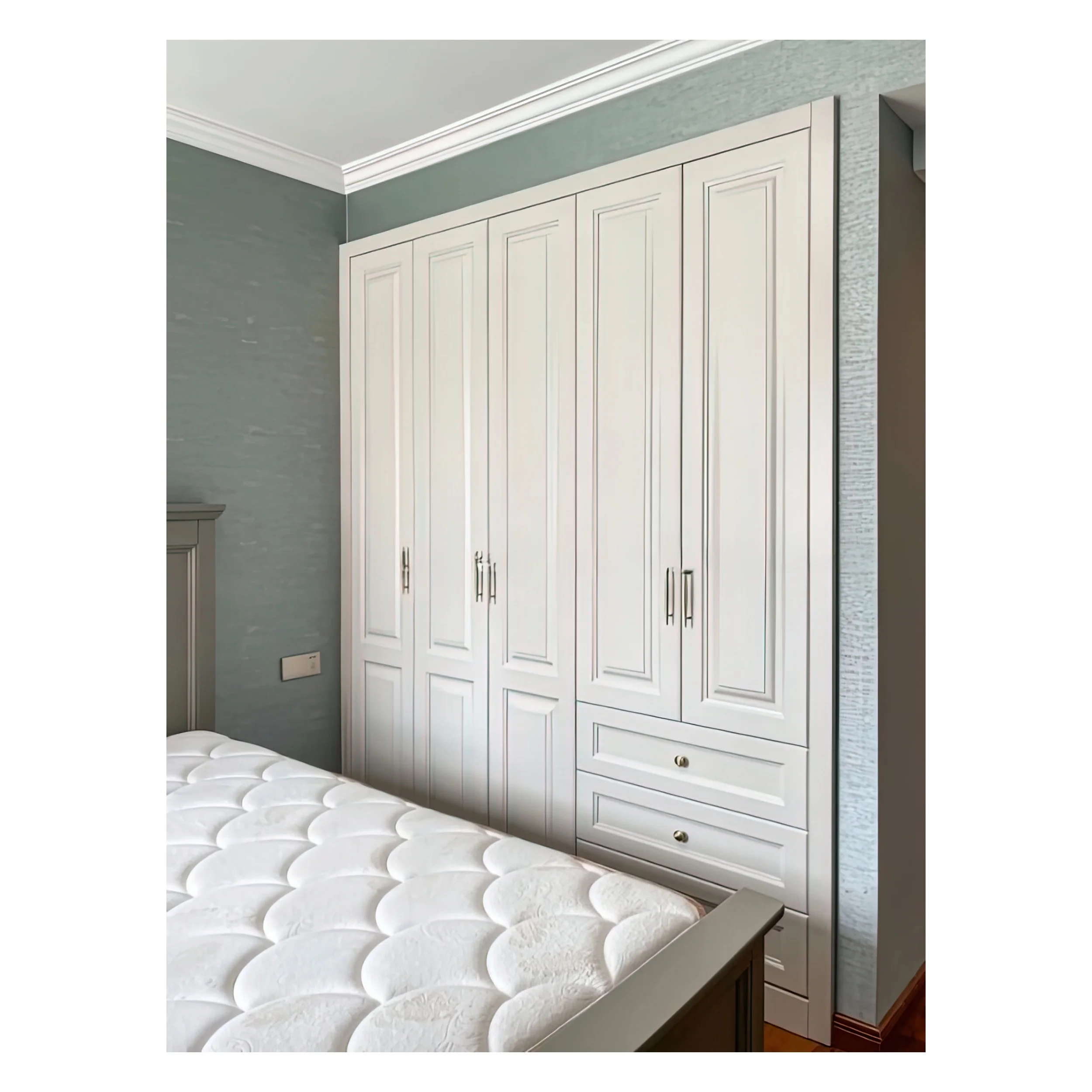 Спальня высшего качества европейские роскошные индивидуальные настенные шкафы для одежды и деревянный дизайн гардероба