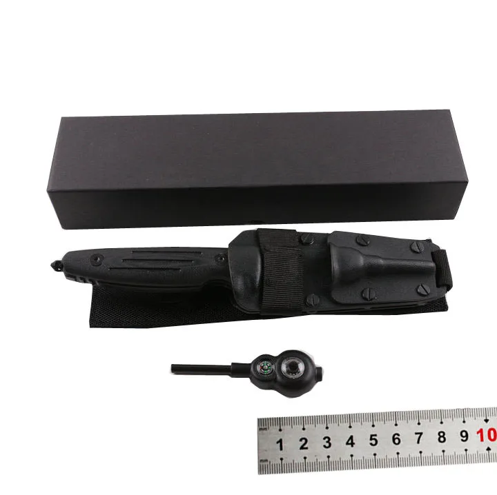 OEM wholesale Russia hot sell D2 blade with G10 handle pocket hunting fixed knife EDC outdoor tactical knife with compass