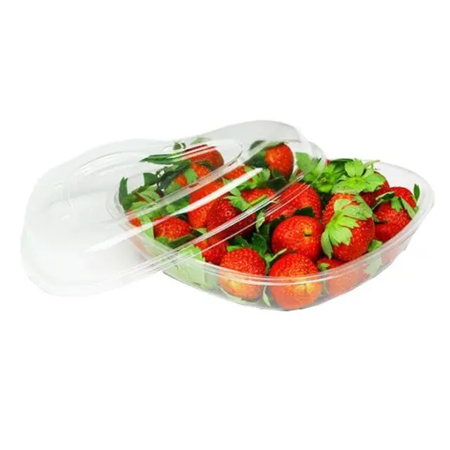 Wholesale Strawberry Heart Blister Insert Disposable Plastic Container Fruit Tray