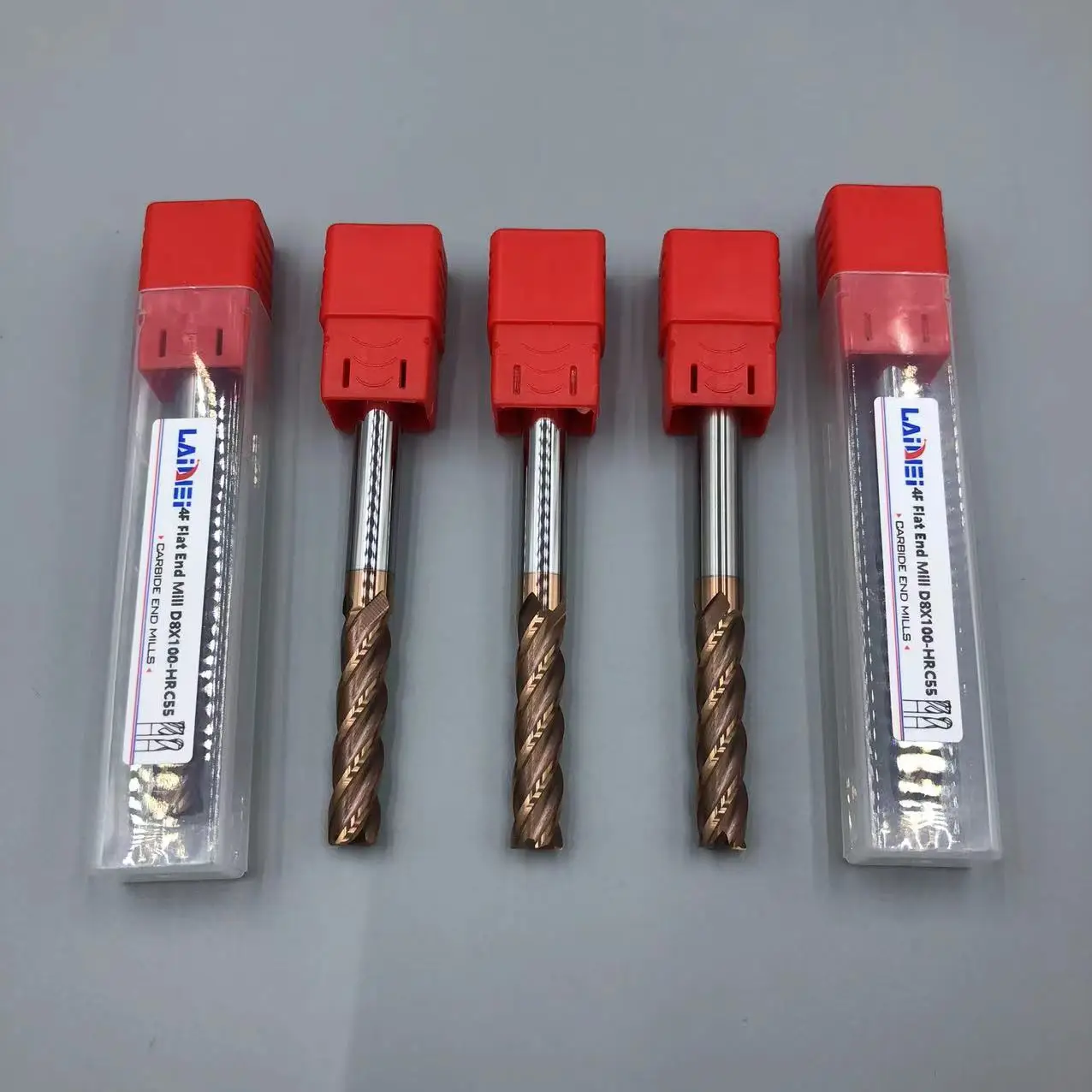 Carbide Milling Cutter HRC58 D8X100 4 Flutes Flat End Mill For Cutting Steel