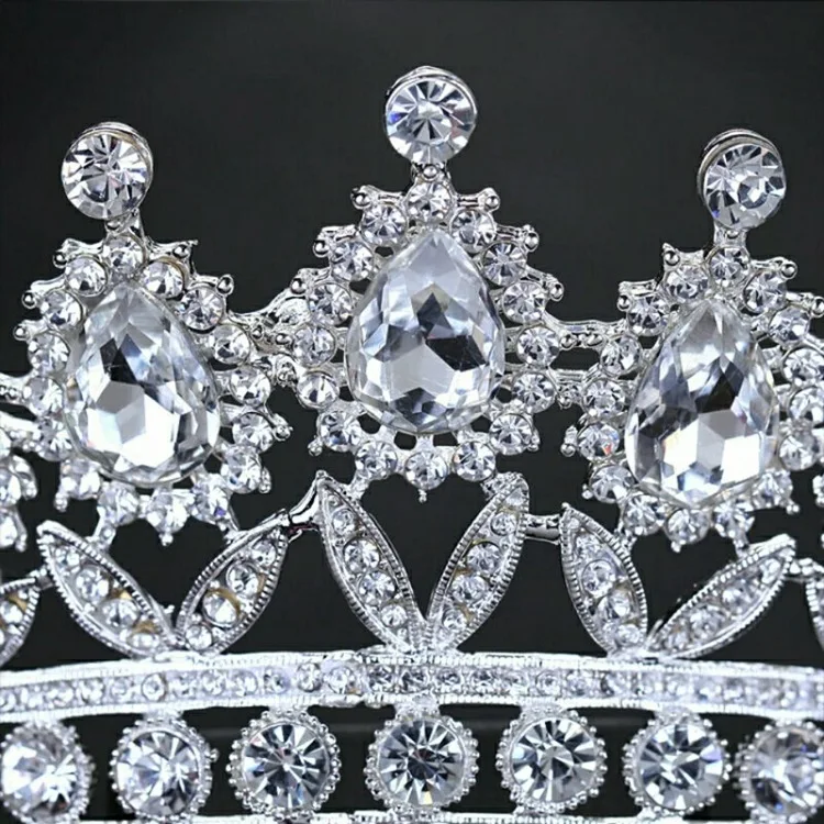 
Baroque Vintage Bridal Crown Tiara Rhinestone Crystals Crowns For Queens 