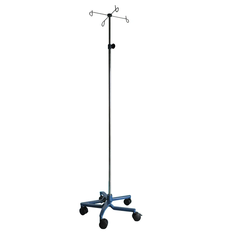 Hospital High Quality Medical Infusion Stand 4 Legs Stainless Steel Collapsible Save Space IV Pole IV Drip Stand