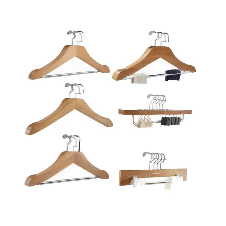 Custom Logo Wood Coat Hangers Manufacturer Custom Cheap Cloth Wooden Hanger for Clothing Store Wood Hangers