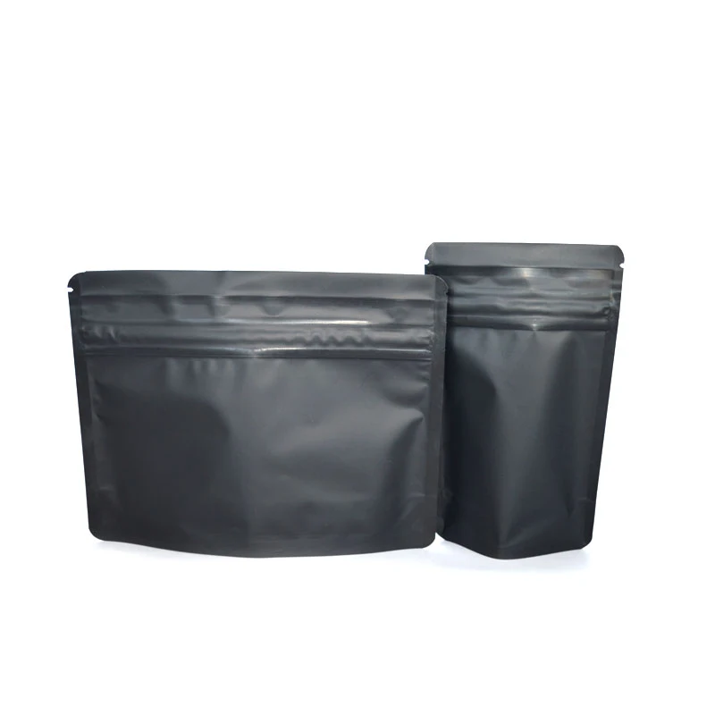 Spot wholesale double zipper blackwhite plastic smell proof child protective plastic packaging polyester film zipper bag