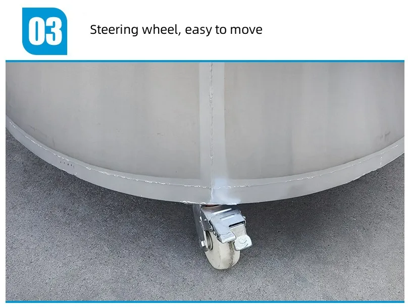 100L 200L 500L 1000L 1500L 2000L Stainless Steel Movable Chemical Storage Tank Equipment With Wheels