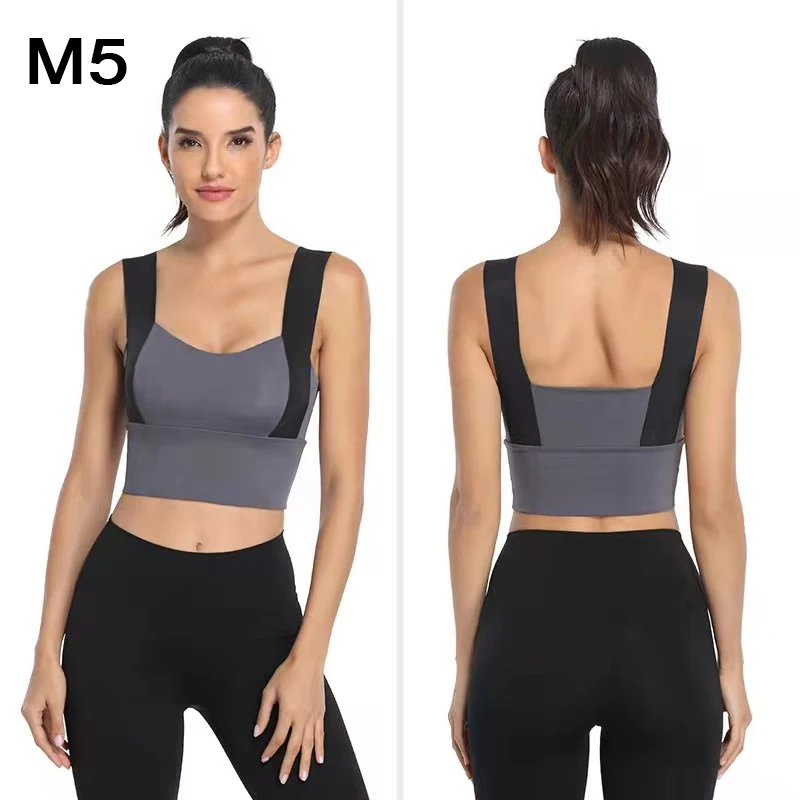 Womens High Neck Longline Sports Bra U Back Padded Crop Workout Tank Top with Built in Bra