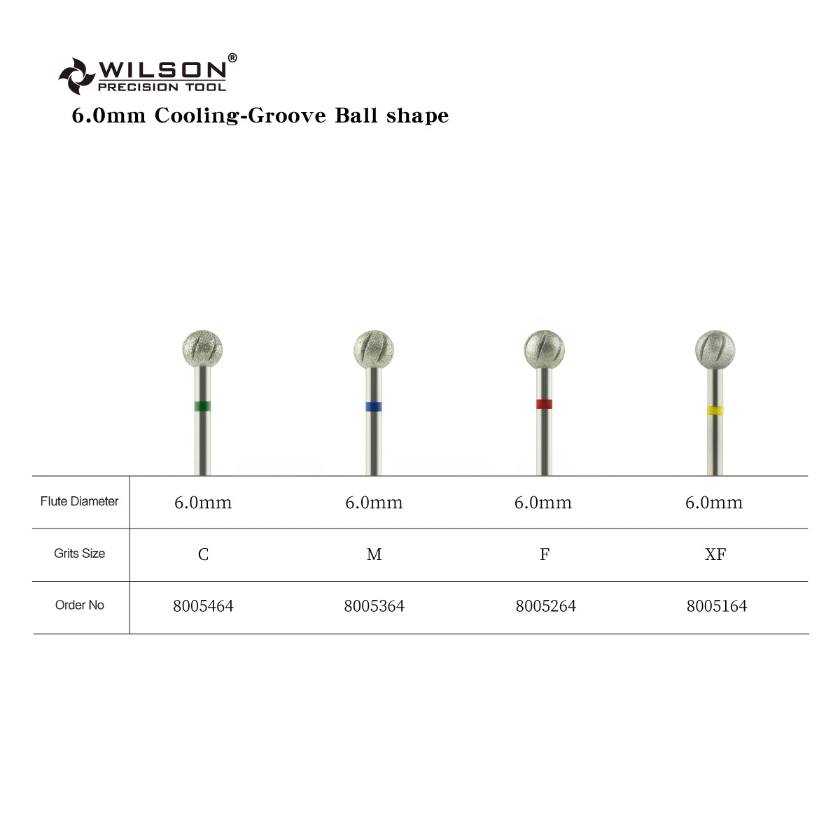 6.0mm Cooling - Groove Ball  well sun Shape Excellent Heat Dissipation Safety Nail Drill Bit Cuticle Clean diamond nail bits