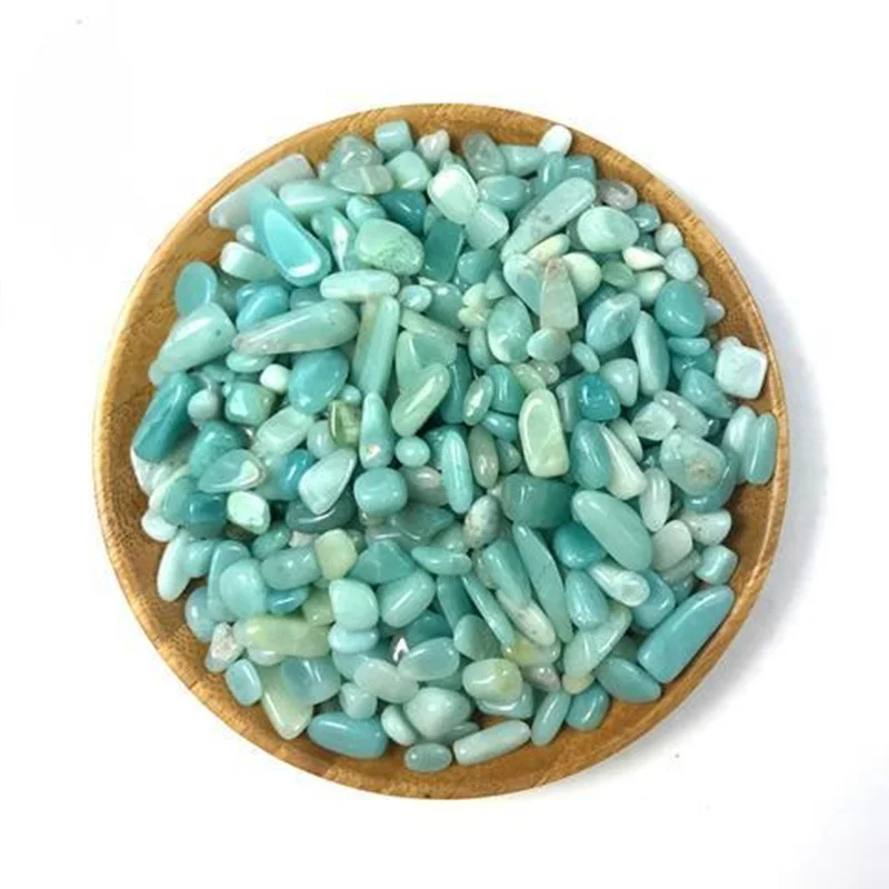 Hot Sale Polished Degaussing Natural Crashed Amazonite  Gravel Tumbled Fragrance Stones for Decoration DIY Amulet