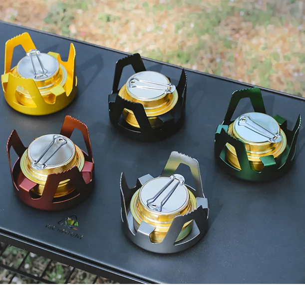IRONDONKEY Camping Stove Windproof Mini Alcohol Stove Burner Ultra Light Brass Outdoor Cooking Stove