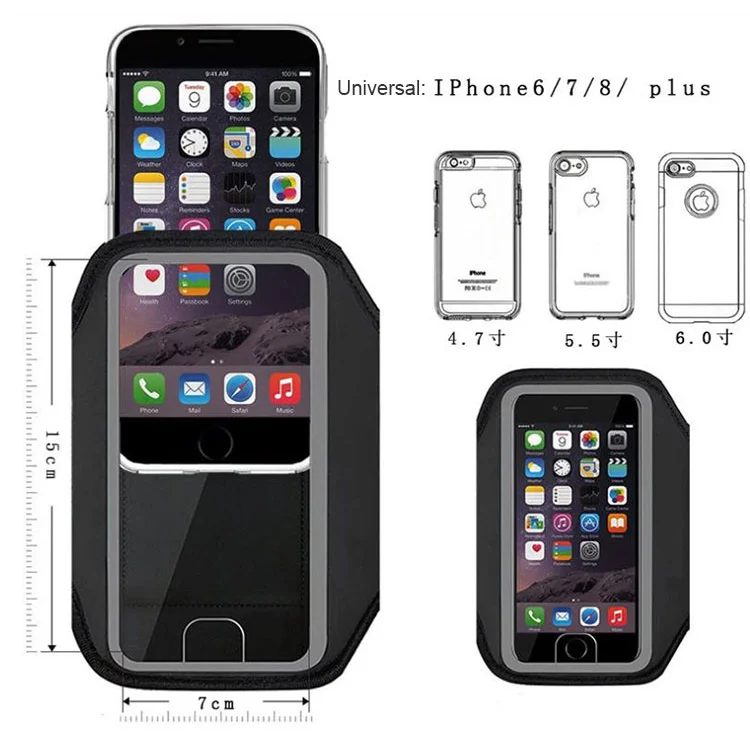 Best Selling Custom Logo Printed Cell Phone Holder Running Armband Sport Armband 6.8 Inch Mobile Arm Band for Large Mobile Phone