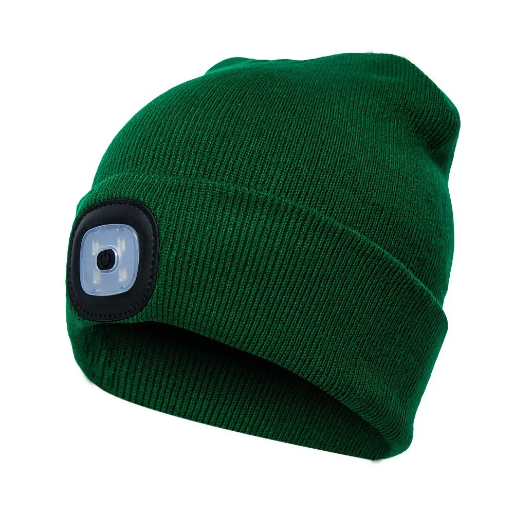 4 LED Winter Beanie Hat Cap Hip Hop Men Women Knit Hat Hunting Camping Head Lamp Lights For Worker In The Night