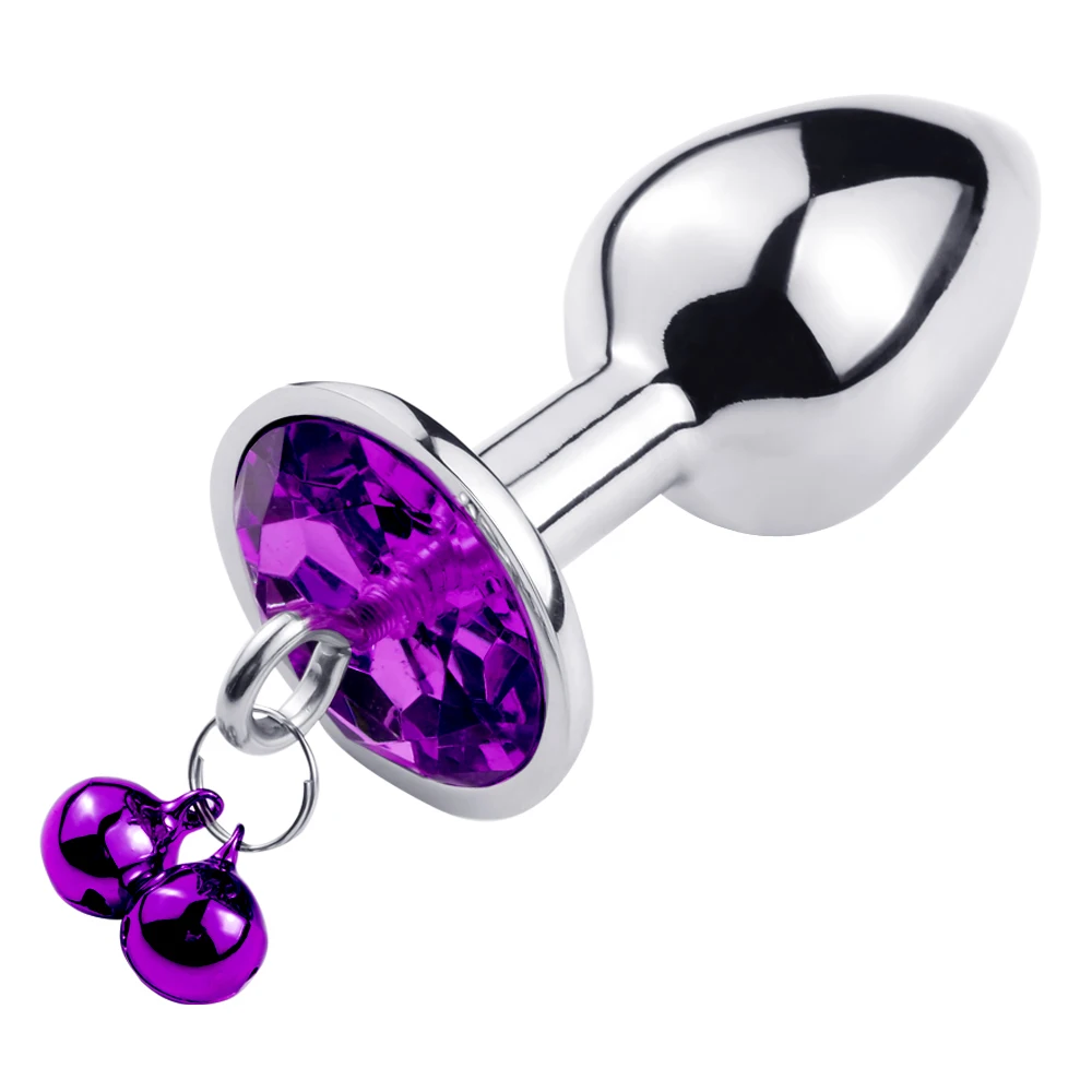 100% Good Quality Glowing Metal Anal Plugs Stainless Steel Colorful Bell Shape Manual Butt Plugs Adult Sex Toy