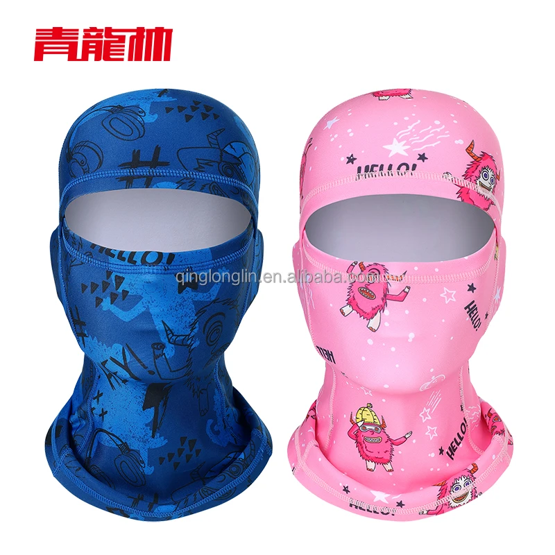 Qinglonglin Custom Kids Ski Mask Snowboard Balaclava Sublimation Print Head Protection for Kids