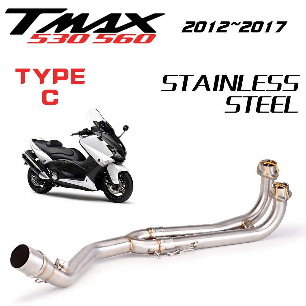 Full Exhaust System For Yamaha TMAX 560 Exhaust Pipe T-MAX Exhaust Header TMAX530 500 Moto Downpipe Slip-on Muffler 2012-2017