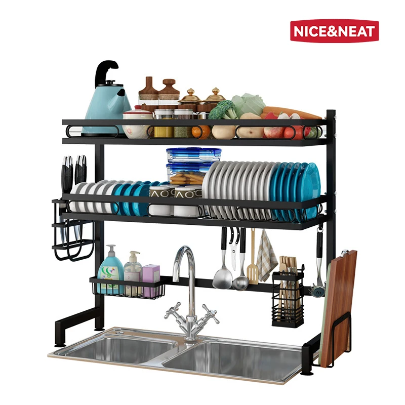 Simplicity Stainless Steel Dish Drainer Rack Kitchen Over The Sink Dish Drying Rack