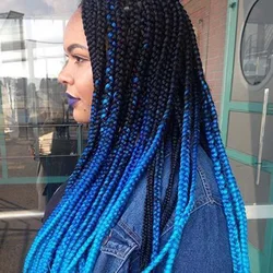 NEWLOOK22 inch colorful three-strand braid box braid 22 chemical fiber crochet braids hair extension wig