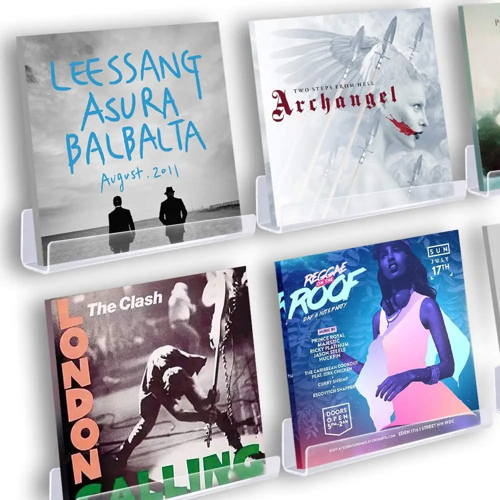 Прозрачный Виниловый держатель для пластинок плавающий акриловый дисплей альбома стальной CD/DVD органайзер хранения дома и ванной комнаты