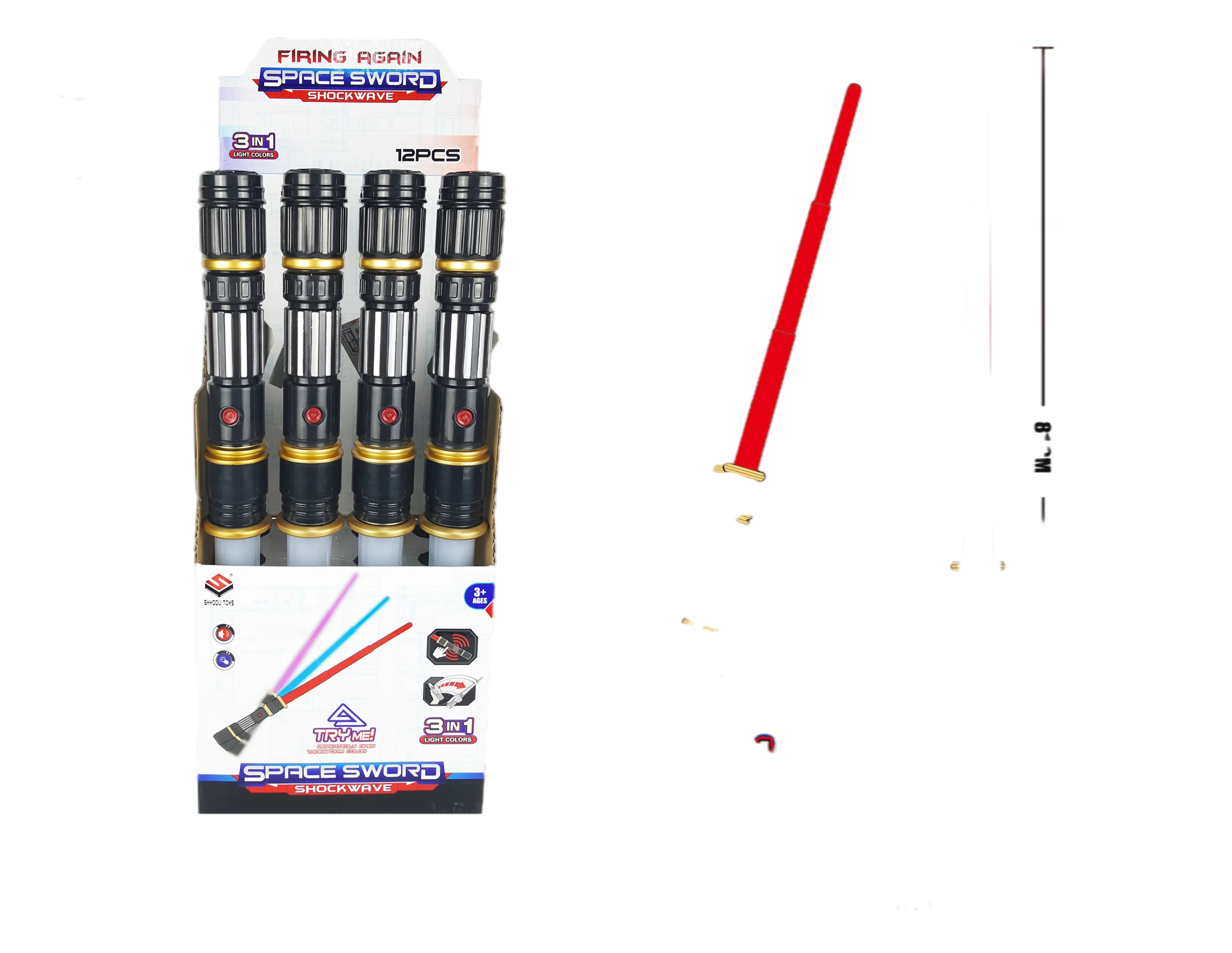Мигающий удлинитель starwars lightsaber lightstick play for fun juguetes para