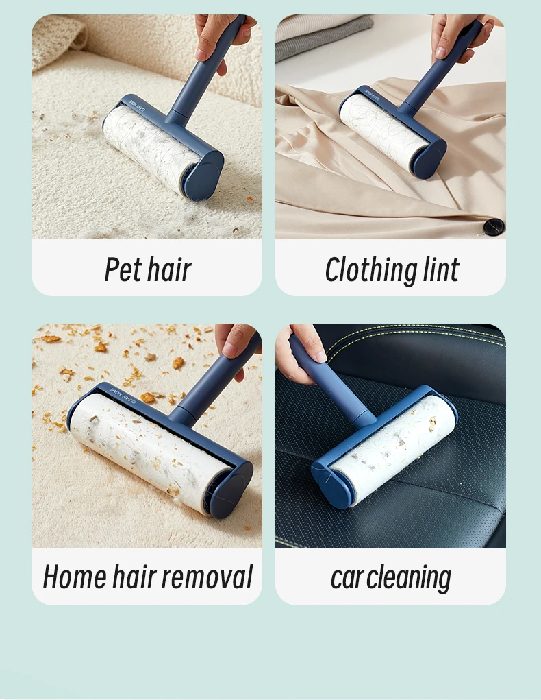 Portable Self-Cleaning Mode  60 Sheets Replaceable  roller Clothes Furniture Dust cleaning Lint Sticking Roller