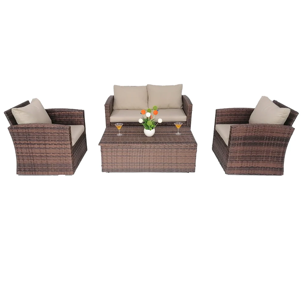 2023 Latest 5pcs Luxury Patio Furniture Set Garden Furniture Outdoor Rattan
