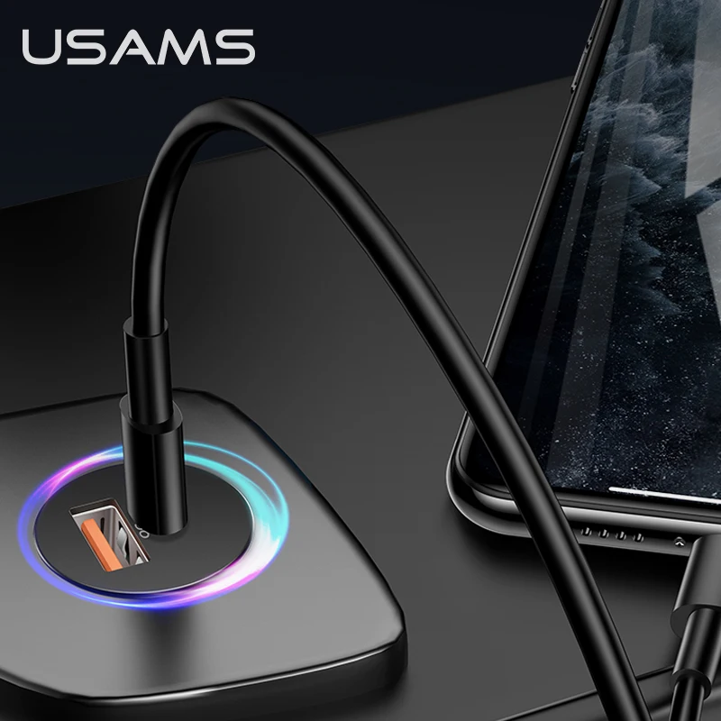 USAMS 25W QC4.0 PD3.0 USB Type-C Fast Charging Car Charger For Cell Phone