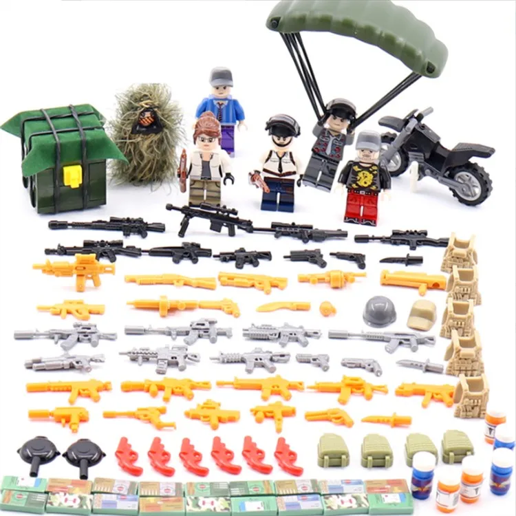 Creative baby tools Model Bricks Military Army SWAT Weapon Team Set Sandbag Laptop Armor Building Blocks