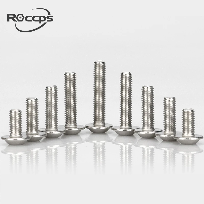 SUS304 stainless steel button flange hex socket cap screws with Washer