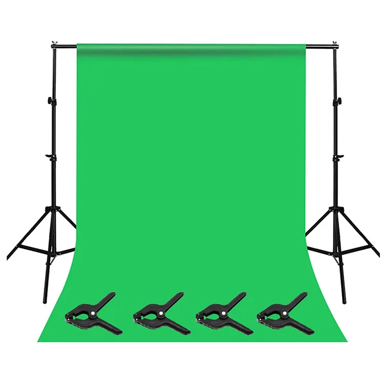 Portable Green Screen Backdrop Live Streaming Photoshoot Backgrounds Studio Kit With Stand Lights Photography Back
