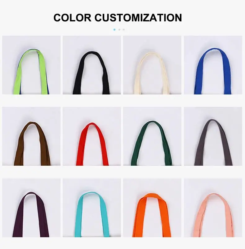 Heat Factory Custom Colors Shape Material Reusable Recycled Plain White Blank Cotton Canvas Tote Bag Shopping Bags With Logo