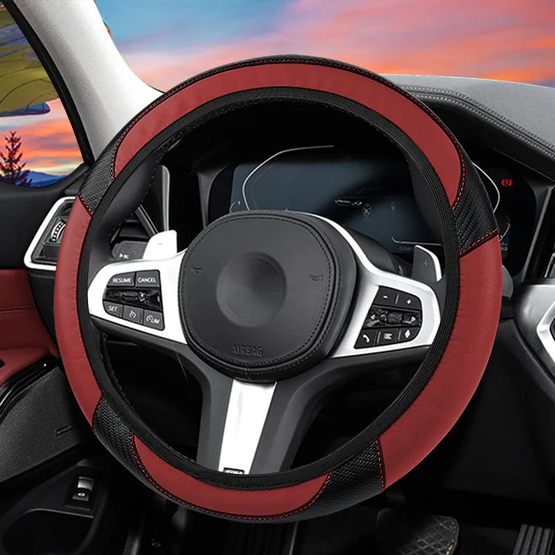 Elasticity band car steering cover leather steering wheel cover without inner rubber