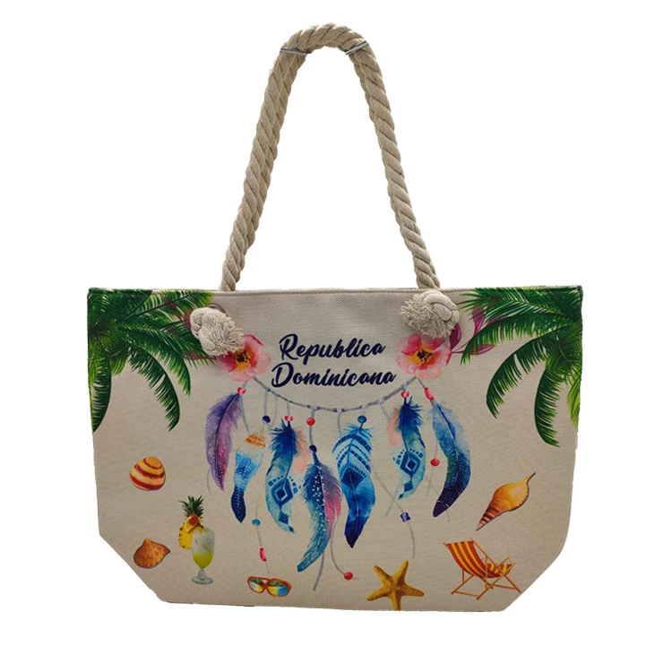 Бесплатный образец логотип на заказ высокое качество пляжные сумки Гавайская Кокосовая елка сумка-тоут с