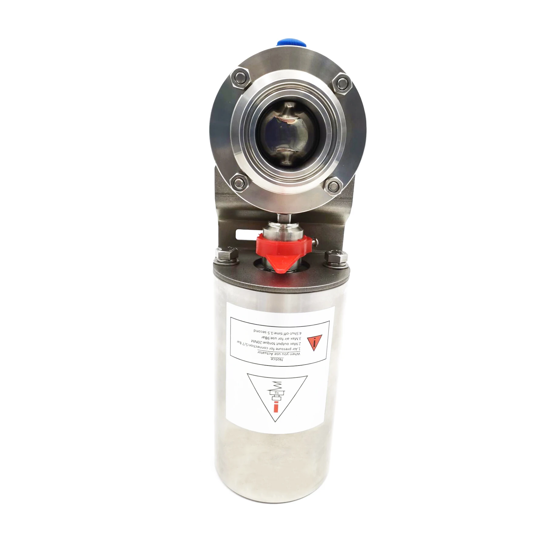 Sanitary Food Grade Ss 4' 6' 8' Inch Big Medical Welding Butterfly Valve Air Spring Price 3A