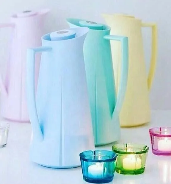 manufacturer blue pink white plastic custom glass refill coffee pot vacuum flask
