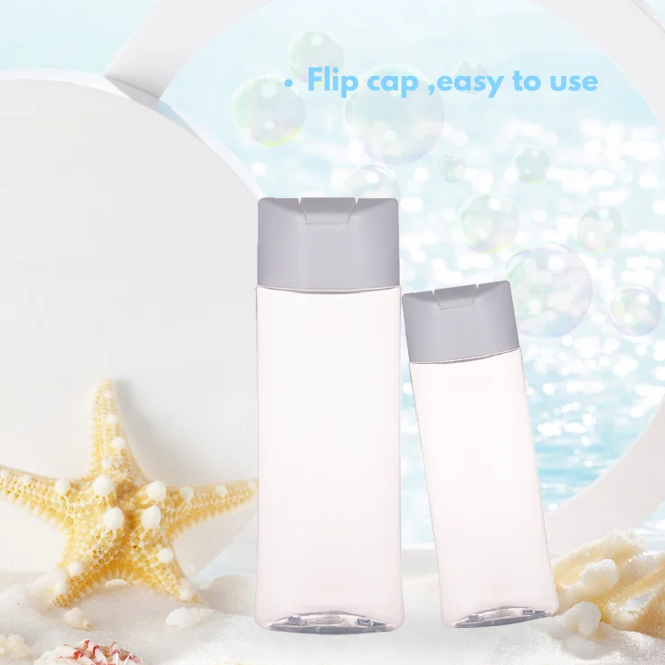 200ml 400ml Plastic Shower Gel PET Bottle With Flip Top Cap High Quality Custom Design Bottles Gel Plastic Lotion Shampoo Bottle