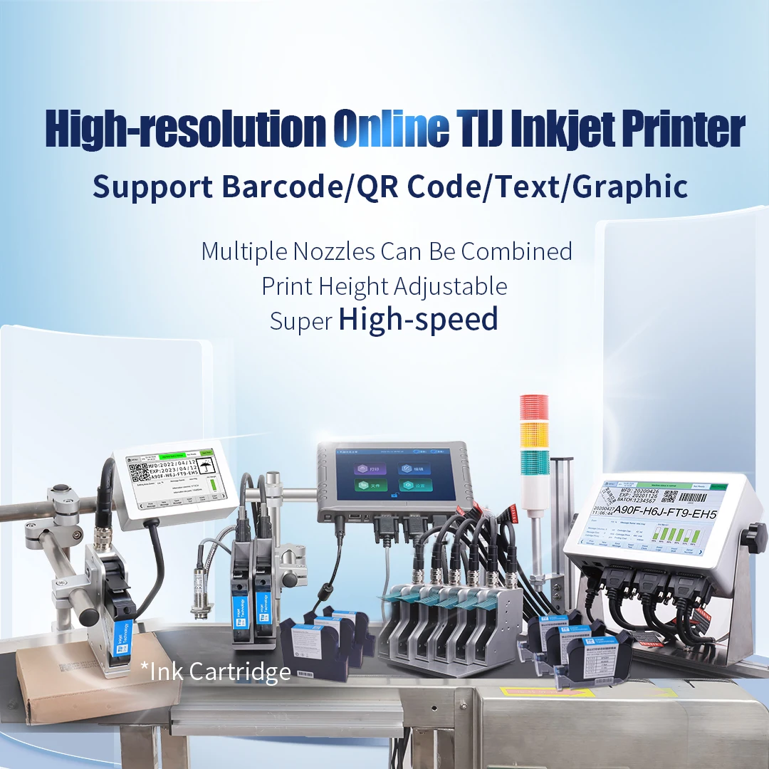 DOCOD High Speed Industrial Encoders Expiry Date Printer T400E Online Inkjet Printer TIJ Labeling Batch Code Printing Machine