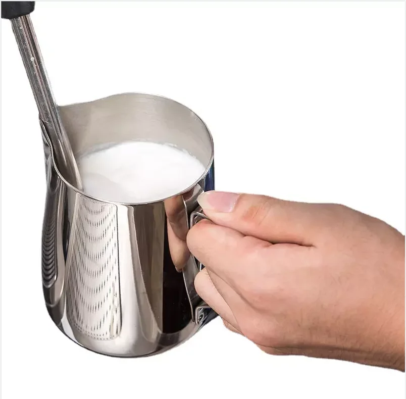 Wholesale Cappuccino Jug Espresso Pitcher Steaming Pot Metal Stainless Steel Frothing Cup Coffee Milk Pot Milk Jug Milk Pitcher