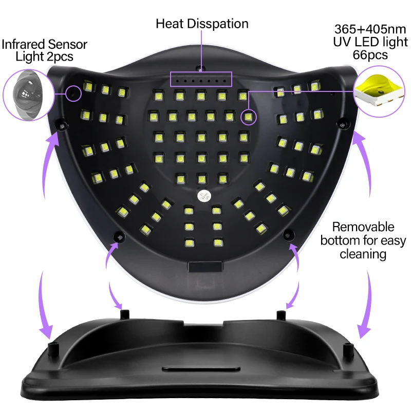 Best Selling SUN X11 MAX Portable Professional Material Nail with 66pcs LEDS Manicure Light uv Led Nail Lamp