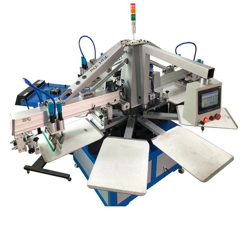 automatic 4 color 10 station screen printing equipment with flash dryer