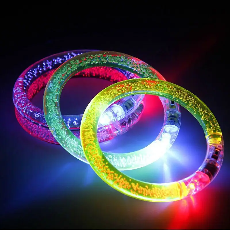 Wholesale Acrylic Glow Bracelet with LED Flickering Multi-Color Transformation Luminous Neon Light Bracelet for Easter Party