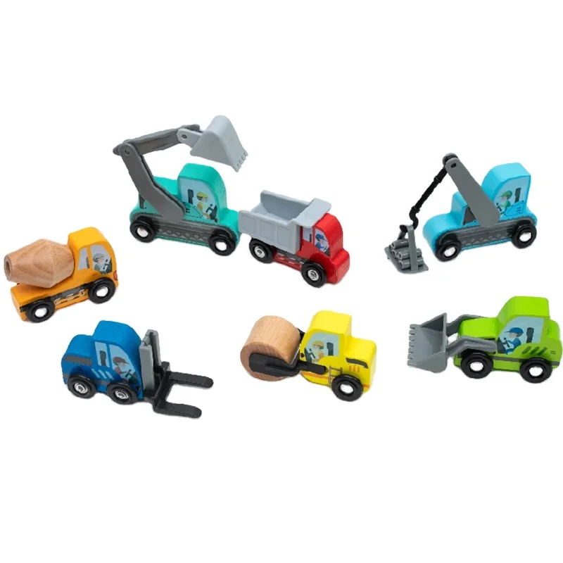 New Design Mini Truck Toy Construction Toy Cars 7 PCS Wooden Truck Toys