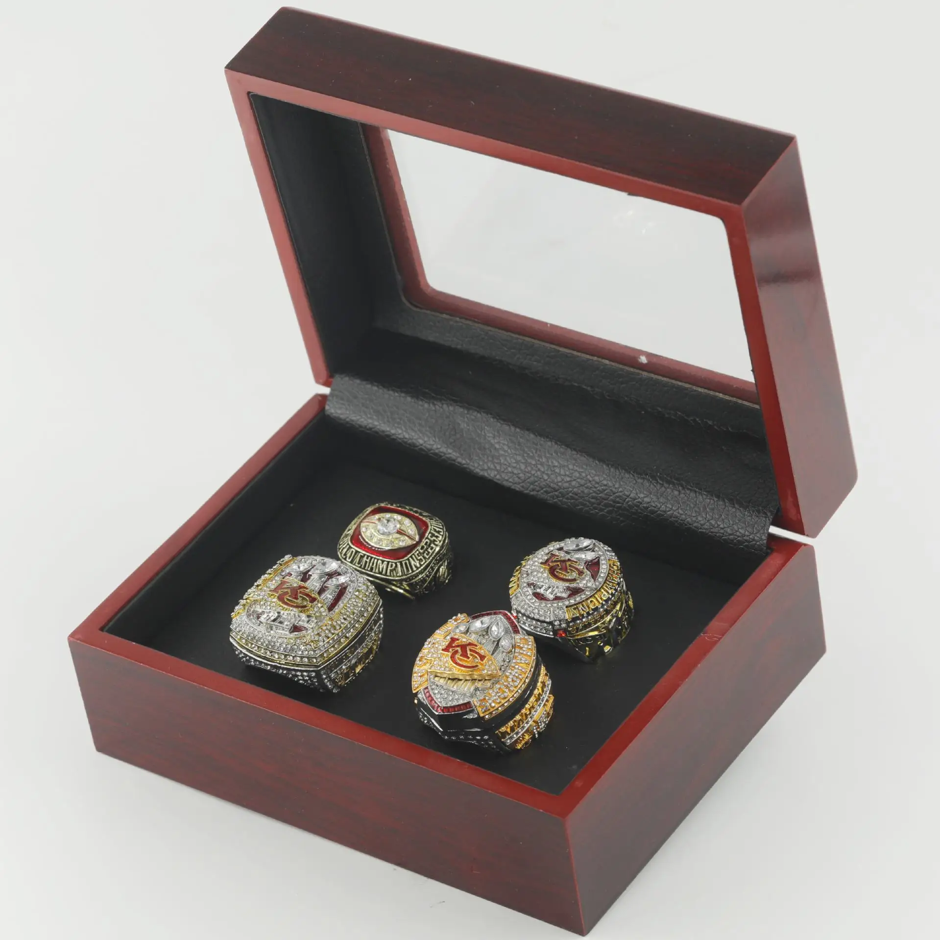 Popular 4pcs Kansas City Chiefs Super Bowl Championship Ring Set 1969 2019 2022 2023