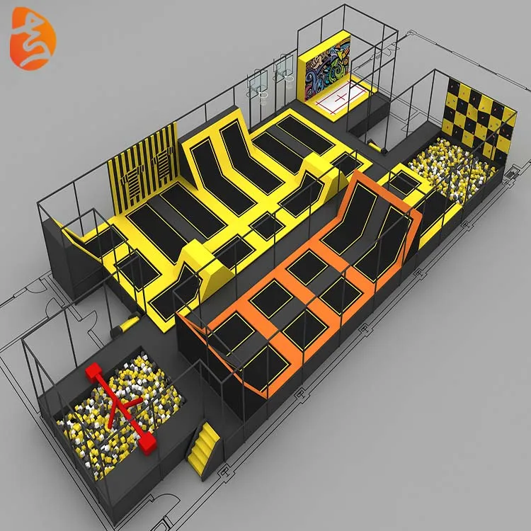 Factory custom kids rectangle large sized commerical  indoor trampoline park price