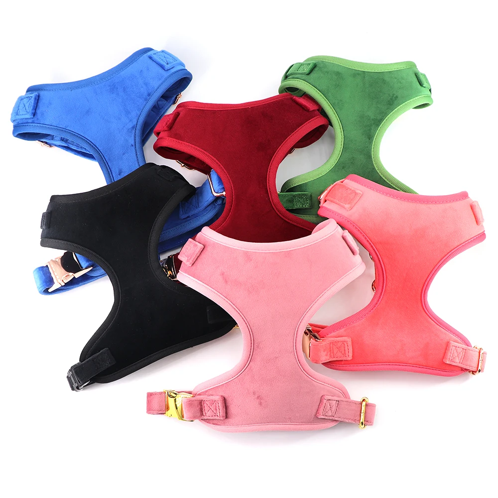 Popular Custom Pet Reversible Dog Harness With Metal Buckle Dog Collar Leash Set Service Dog Vest