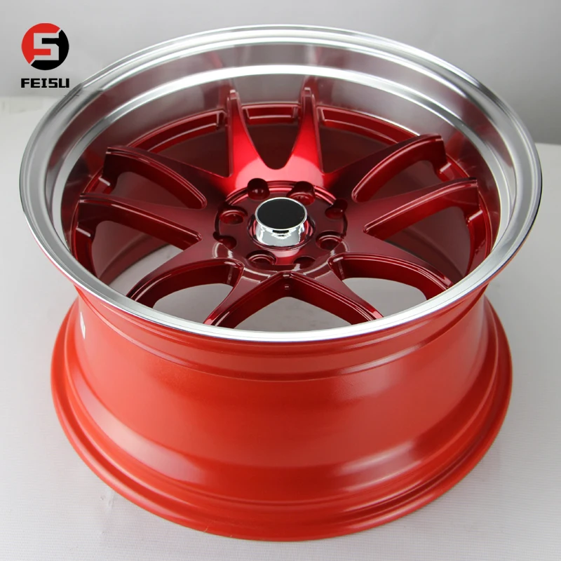 18inch New Design Car Alloy Wheels Beauty Rims Custom Color Modify Carwheels Double 5-Spokes Deep Lip Mags Red Color  Rines