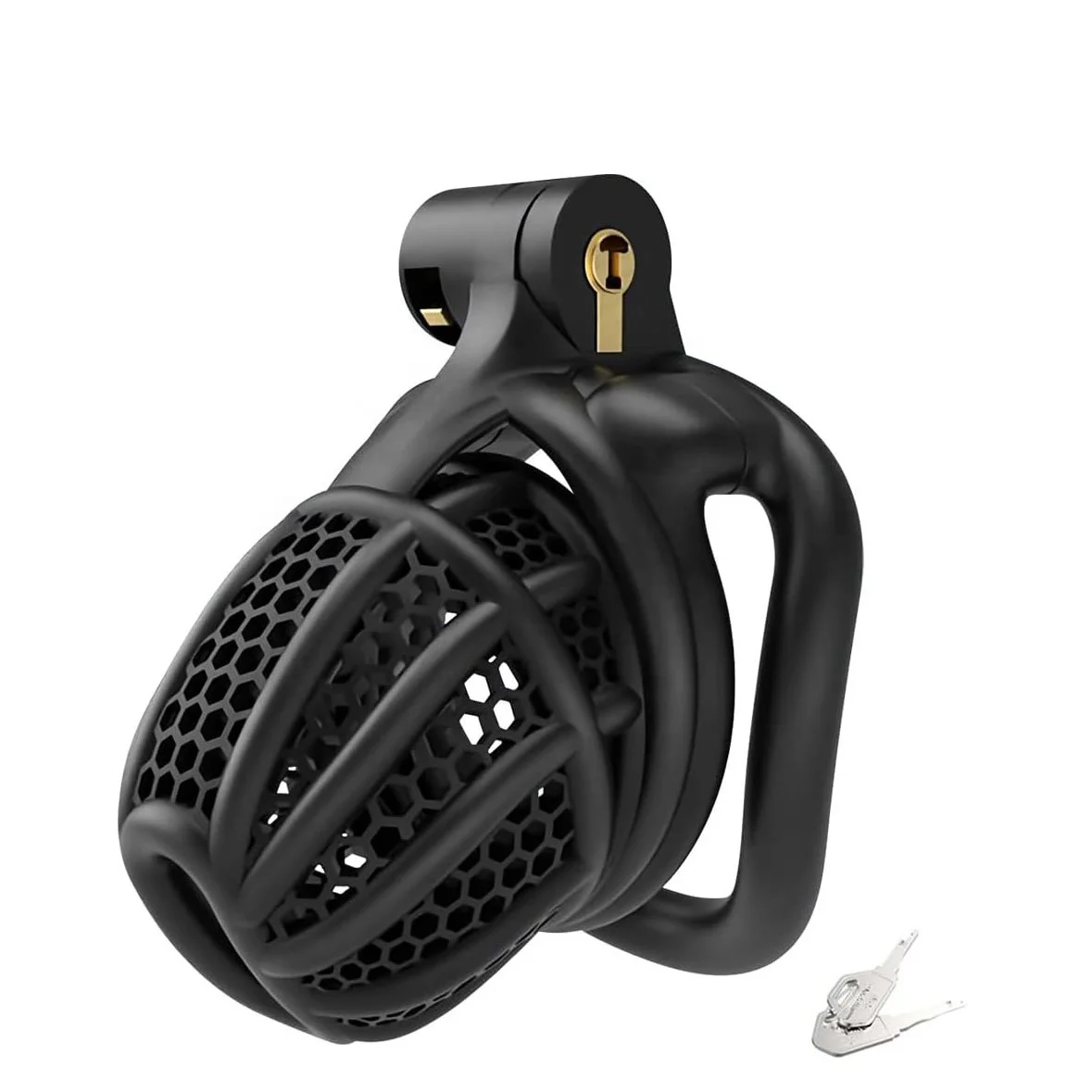 Male Chastity Device Cock Cage with 4 Active Sizes Rings Resin Lightweight Locked Penis Exercise Cage Sex Toys for Man Couple