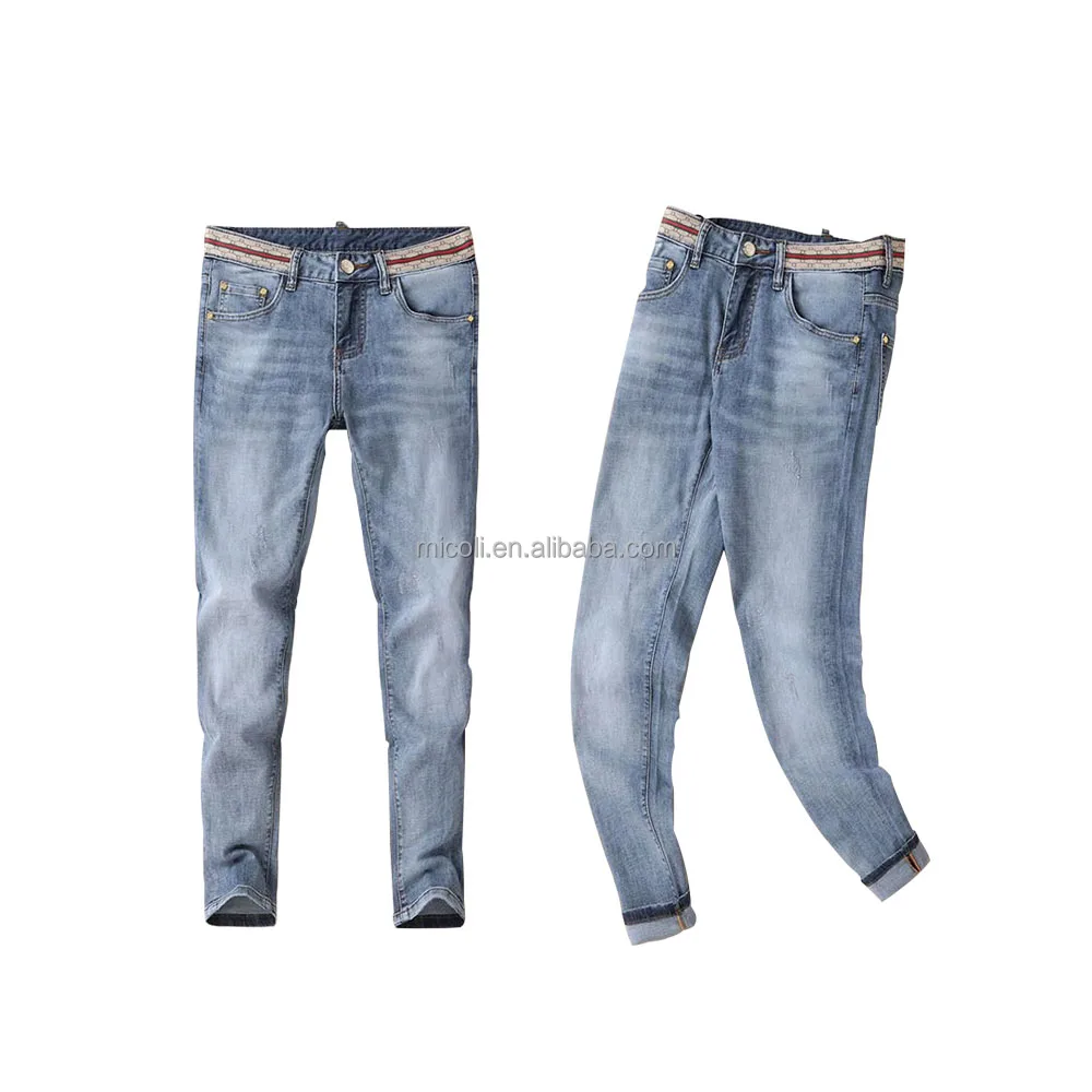 Factory wholesale new style blue stock dropshipping men biker skinny jeans color high waist butt lift jeans women stretch plus