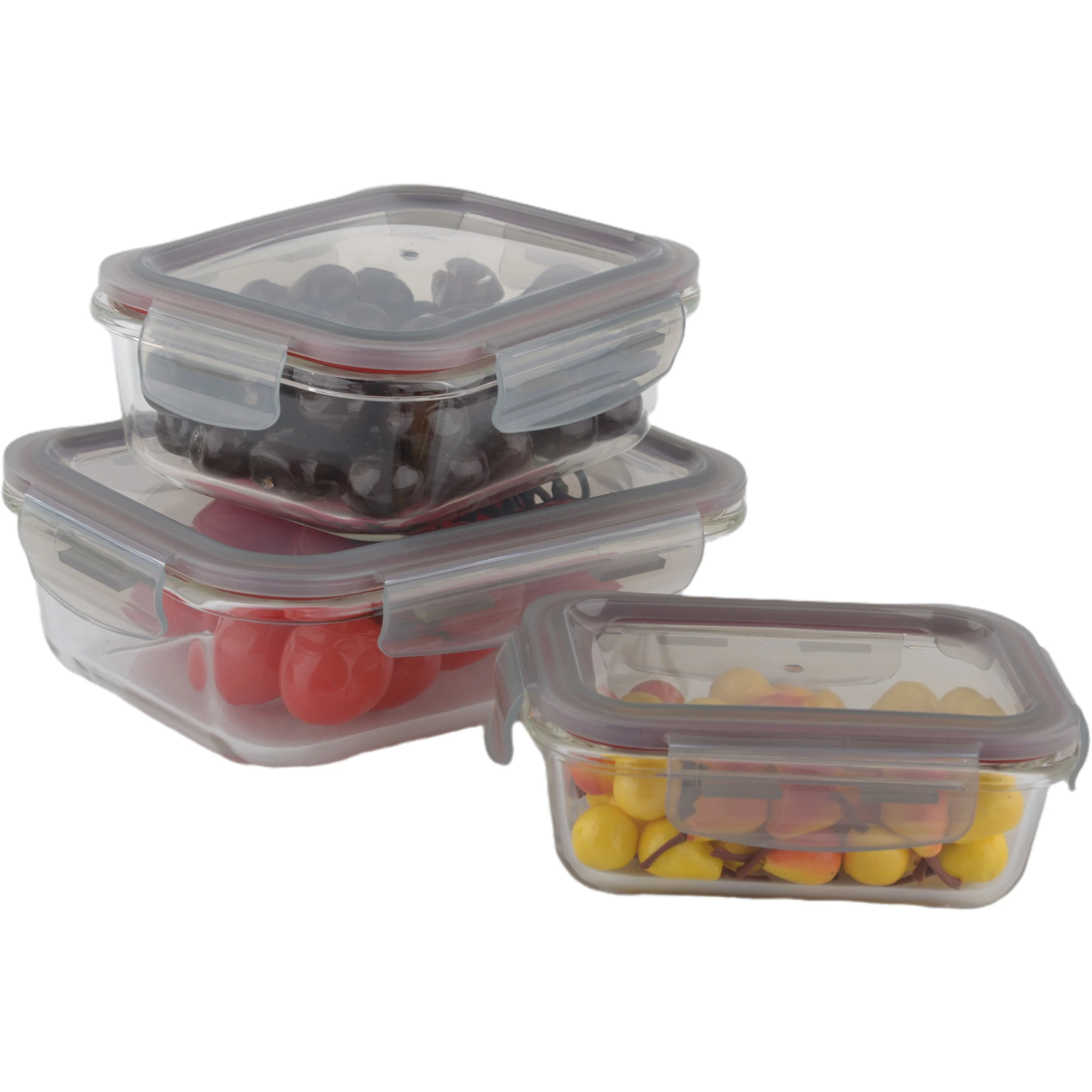 
Hot selling leak proof glass food container set 