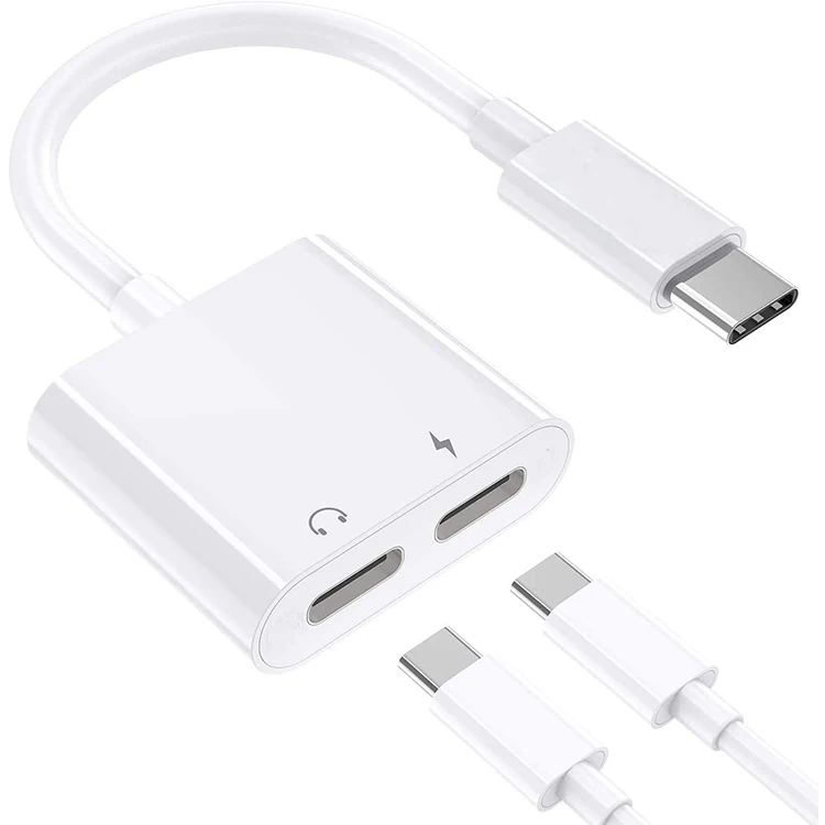 HOT SELL USB C Splitter Audio and Charging, 2 in 1 USB Type C Headphone and Charger Adapter Support Fast Charging Compatible